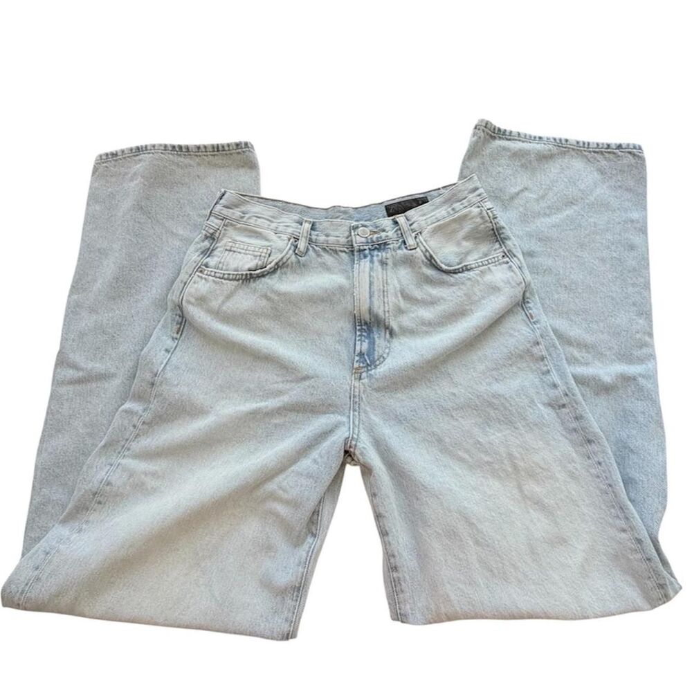 ZARA Light Wash High Rise Wide Leg Denim Jeans Size 6